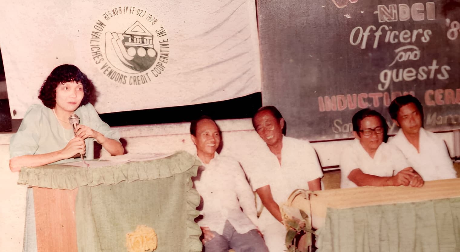 Officers and guests at an early NOVADECI induction ceremony
